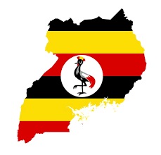 Ugandan Map with Flag image
